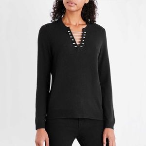 The Kooples Pierced Wool & Cashmere-Blend Sweater